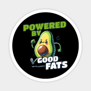 Powered by Good Fats Running Sport Avocado Magnet